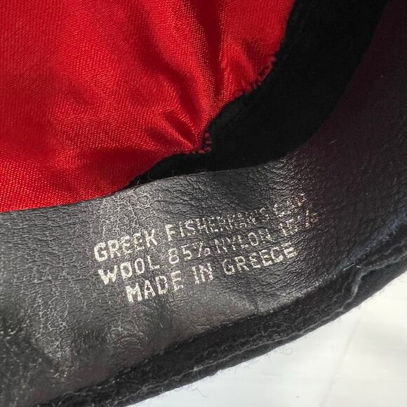 Greek Fisherman Authentic Cap Black Hat Made In Greece 58 size 7 1/4 - Picture 4 of 7